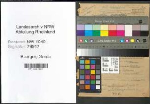 Entnazifizierung Gerda Buerger , geb. 08.09.1905 (Lehrerin)
