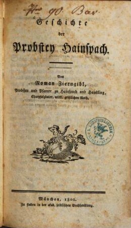 Geschichte der Probstey Hainspach