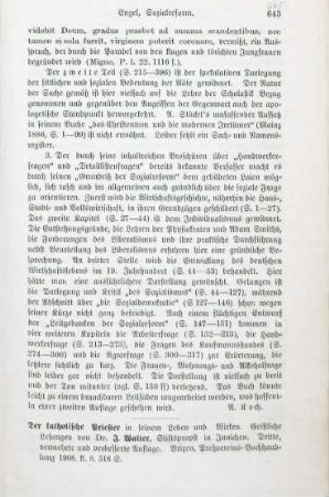 645-646 [Rezension] Walter, Josef, Der katholische Priester in seinem Leben und Wirken