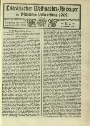 Literarischer Weihnachts-Anzeiger der Kölnischen Volkszeitung. 1904-1913