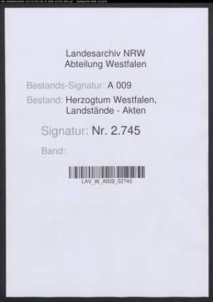Vollmachten des Kurfürsten und des Domkapitels zu Köln für die Landtagsdeputierten (Abschriften)