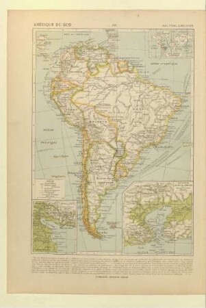 [Amérique du Sud. Carte politique], Rio de la Plata, Environs de Rio de Janeiro, Langue espagnole et portugaise