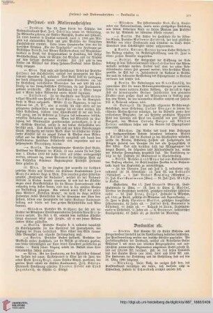Personal- und Ateliernachrichten - Denkmäler etc. - Ausstellungen, Sammlungen etc. - Vermischte Nachrichten