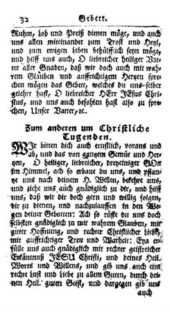 Zum anderen um Christliche Tugenden.
