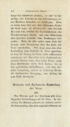 Metrische und rhythmische Eintheilung der Verse.