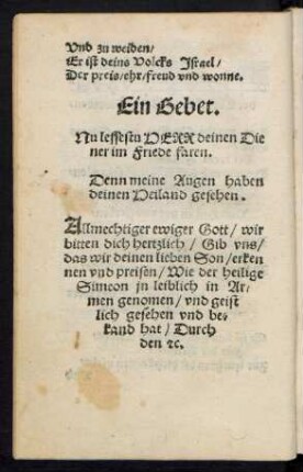 Ein Gebet.