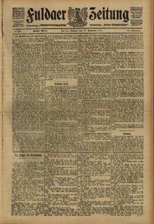 Erste Ausgabe vom Montag, den 11. Dezember 1911.