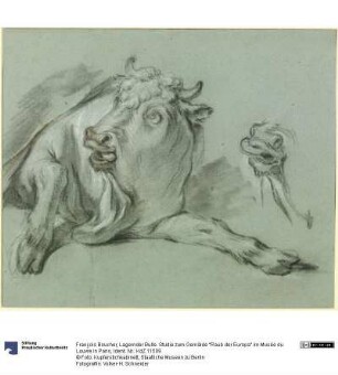 Lagernder Bulle. Studie zum Gemälde "Raub der Europa" im Musée du Louvre in Paris