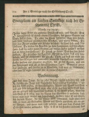 Evangelium am fünften Sonntage nach der Erscheinung Christi, ...