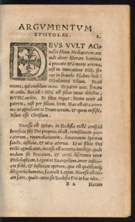 Argumentum Epistolae.