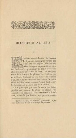 Bonheur au jeu