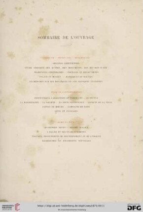 Sommaire de l´ouvrage