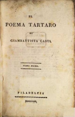 Il Poema Tartaro, 1