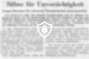 Sühne für Unvorsichtigkeit
