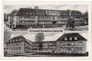St. Elisabeth-Krankenhaus Leipzig-Süd : Vorderansicht, Rückansicht
