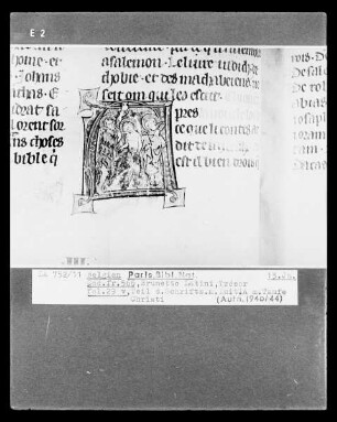 Livre du Trésor de Brunetto Latini, Folio 29 verso, Initiale A mit der Taufe Christi