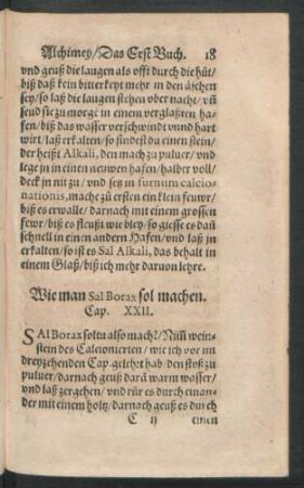 Wie man Sal Borax sol machen. Cap. XXII.