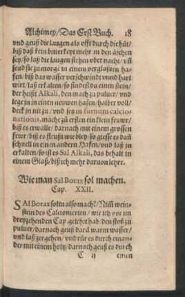 Wie man Sal Borax sol machen. Cap. XXII.
