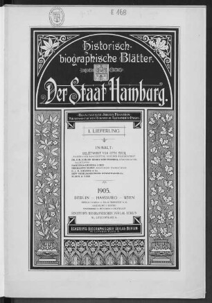 Bd. 7, Lfg. 1: Historisch-biographische Blätter, Band 7, Lieferung 1 : der Staat Hamburg