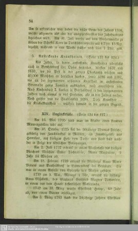 XIV. Unglücksfälle