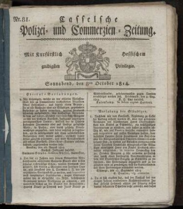 Nr. 81, Sonnabend den 8ten October. 1814