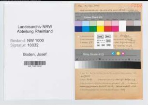 Entnazifizierung Josef Boden, geb. 27.09.1920 (Schlosser)