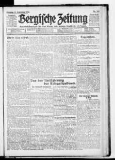 Bergische Zeitung. 1922-1935