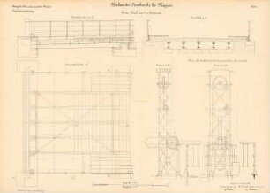 Hasebrücke, Meppen Umbau: Fester Teil: Ansichten, Schnitte 1:20, 1:10