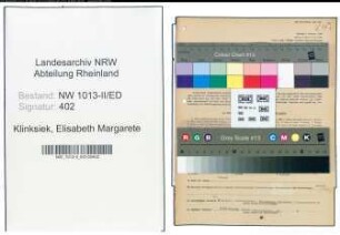 Entnazifizierung Elisabeth Margarete Klinksiek , geb. 22.07.1909 (Lehrerin)