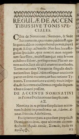 Regulae De Accentibus Sive Tonis Speciales