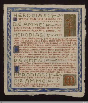 Herodias (Zeitgenössische Dichter II, Verlaine, Mallarmé, Rimbaud, De Regnier, D'Annunzio, Rolicz-Lieder: Übertragungen) - [Handschrift] - StGA-George I,1508 : Vers 52 - 68; [SW XVI: H2(Mallarmé)]; [SW XVI, S. 35-36/150-154]