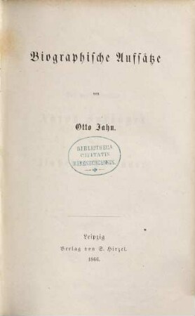 Biographische Aufsätze