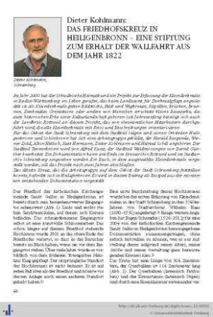 Das Friedhofskreuz in Heiligenbronn – eine Stiftung zum Erhalt der Wallfahrt aus dem Jahr 1822.