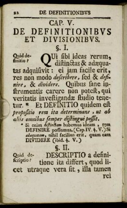 Cap. V. De definitionibus et divisionibus.
