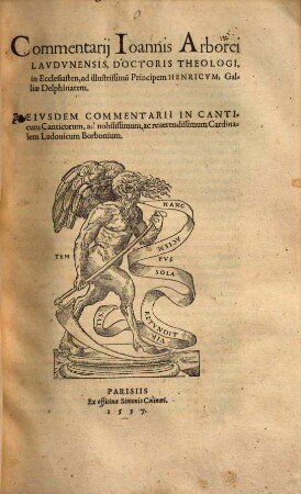 Commentarii J. Arborei ... in Ecclesiasten