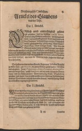 Artickel des Glaubens und der Lehr.