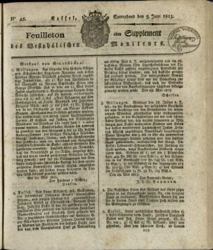No. 45, Sonnabend den 5. Juni 1813