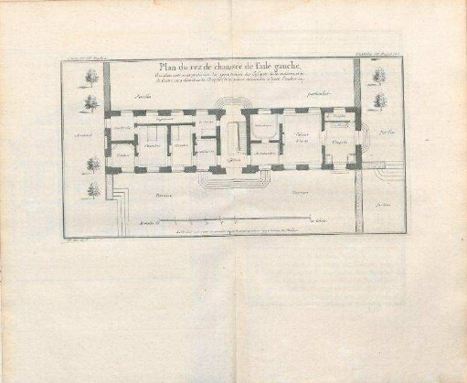 Plan du rez de chaussée de l'aile gauche.