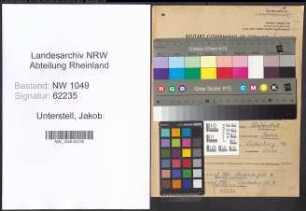 Entnazifizierung Jakob Unterstell , geb. 04.03.1904 (Werkmeister)