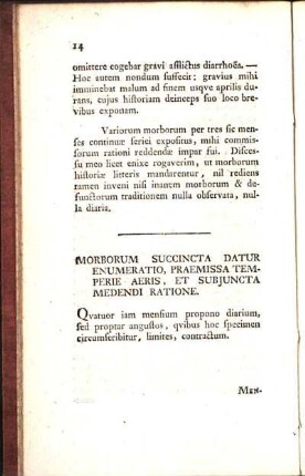 Morborum Succincta Datur Enumeratio, Praemissa Temperie Aeris, Et Subjuncta Medendi Ratione.