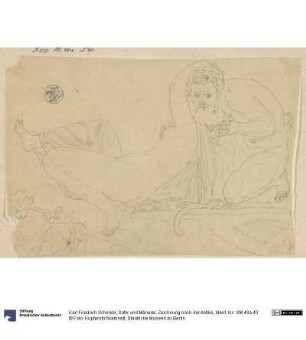 Satyr und Mänade. Zeichnung nach der Antike