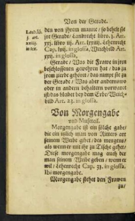 Von Morgengabe und Museteil.