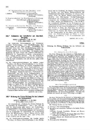 Teilnahme der Schulhelfer am Abschlußlehrgang : [Erziehung] ; [Für das Reich] ; [Amtliche Erlasse] ; [Amtlicher Teil]