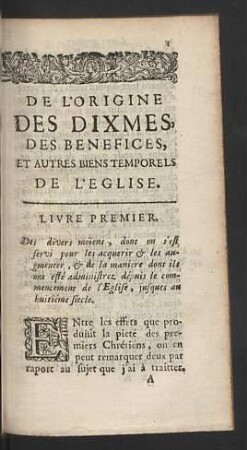 Livre premier.