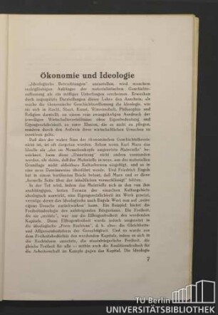 Ökonomie und Ideologie