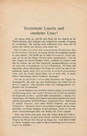 Verehrteste Leserin und verehrter Leser!