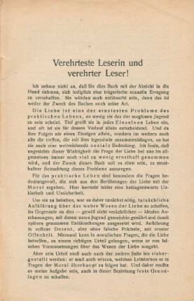Verehrteste Leserin und verehrter Leser!