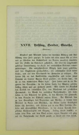 XXVII. Lessing, Herder, Goethe