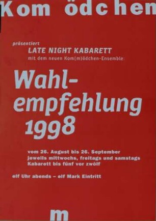 Wahlempfehlung 1998