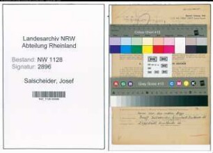 Entnazifizierung Josef Salscheider , geb. 20.06.1912 (Polizist)
